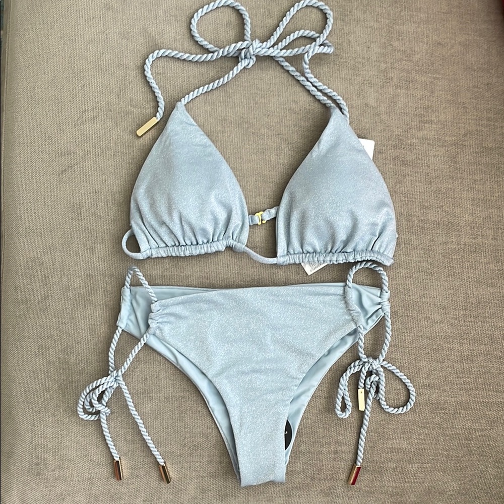 Amuse Society sparkle Light Blue Bikini Set